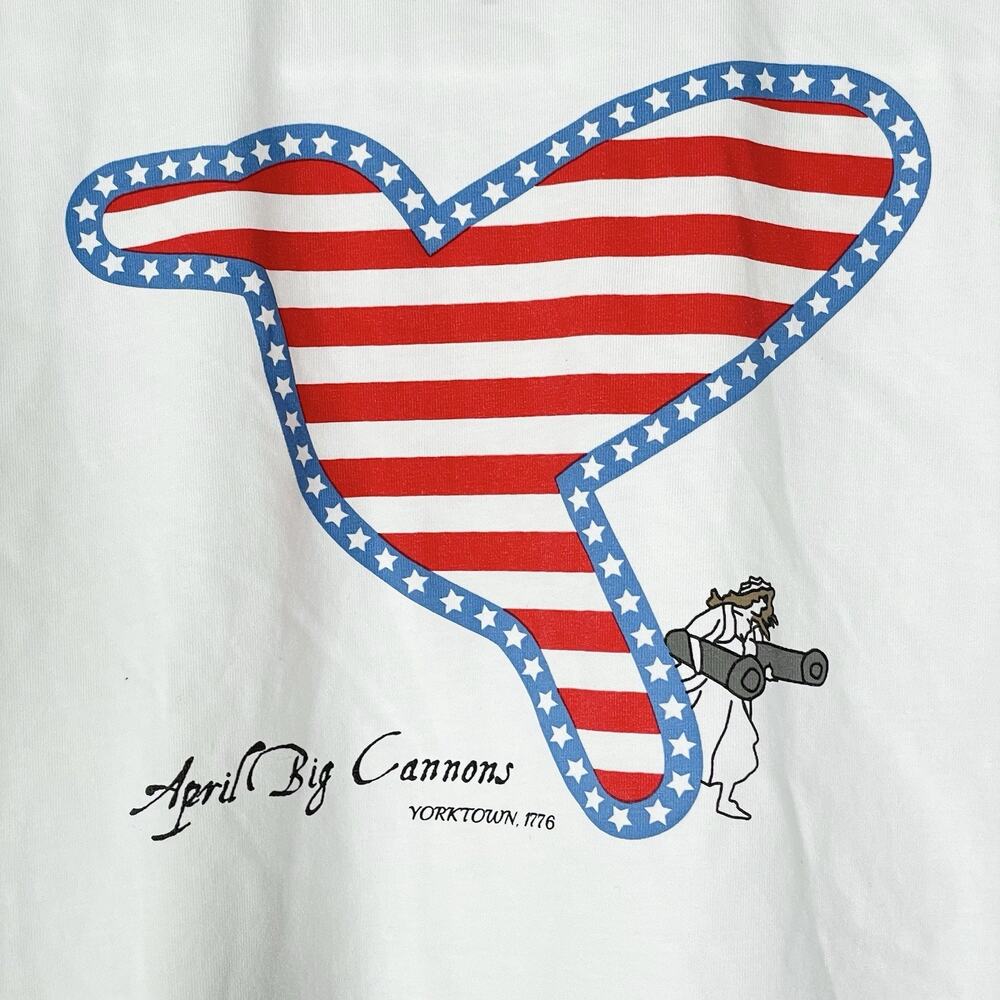 Birddogs April Big Cannons 1776 Shirt Large White Performance Stretch Yorktown